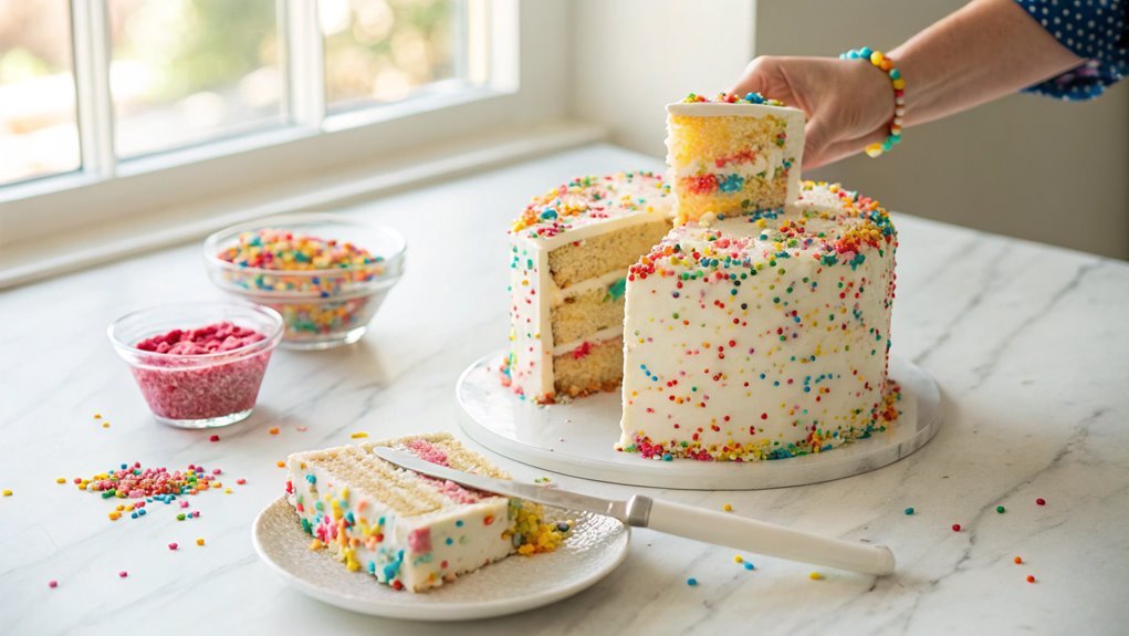 add colorful sprinkles generously