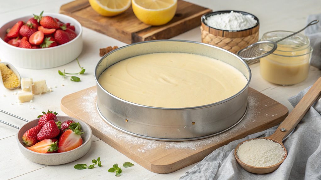bake the cheesecake mixture