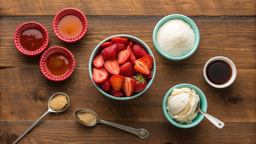 blend strawberries with sugar