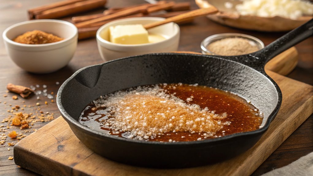 caramelize sugar in skillet