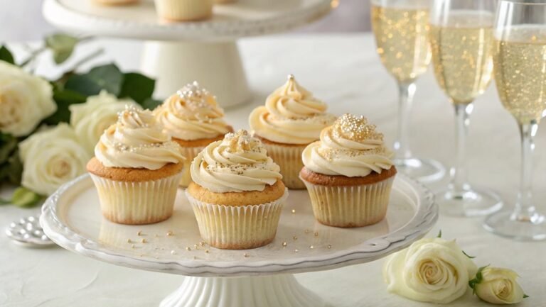 champagne infused festive cupcakes