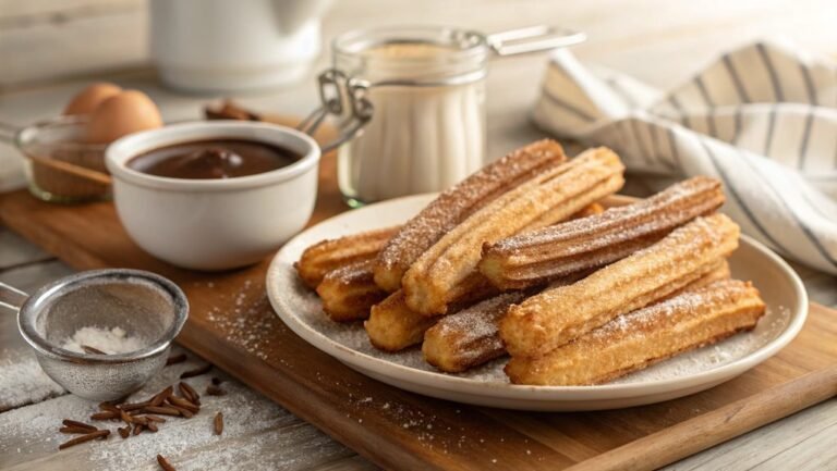 churros with chocolate sauce