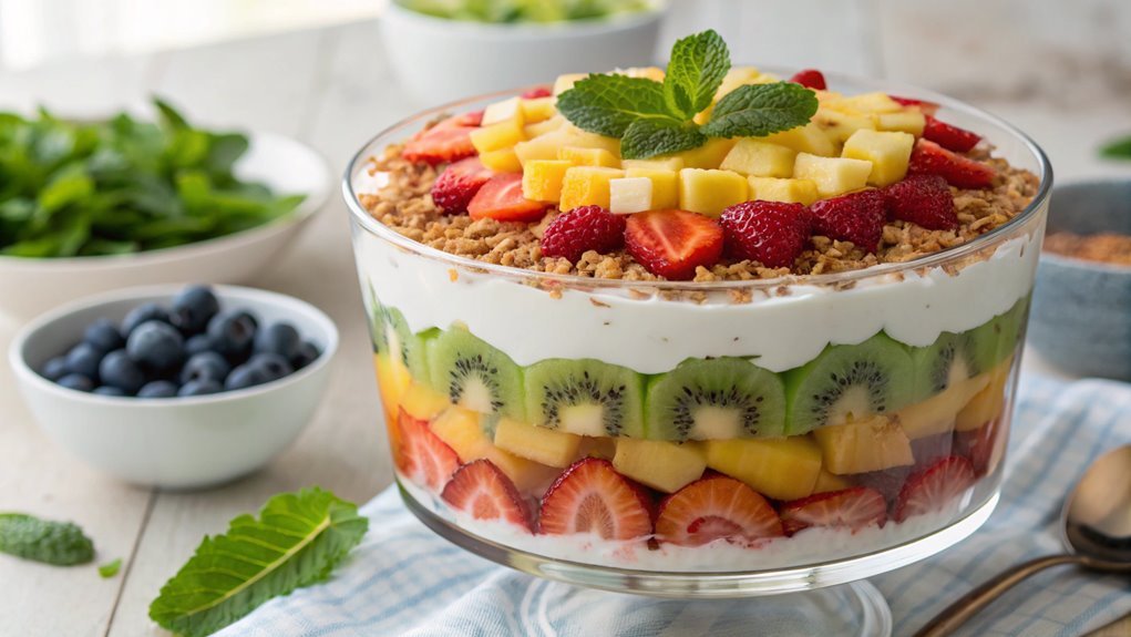 colorful fruit salad layers