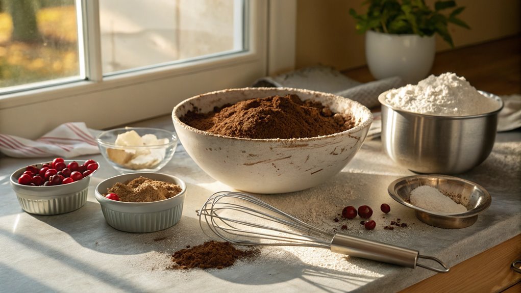 combine cocoa and flour