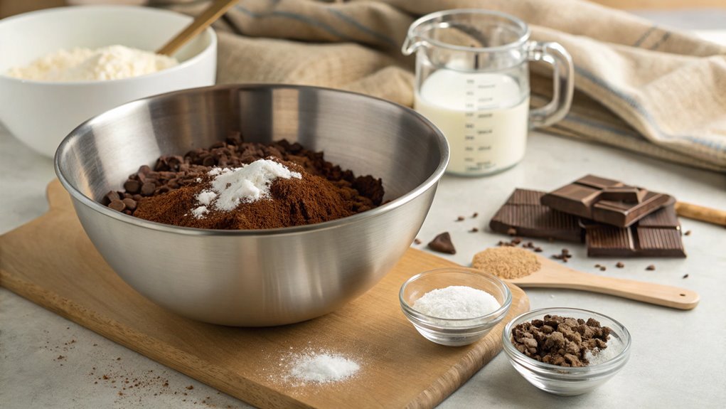 combine cocoa with sugar