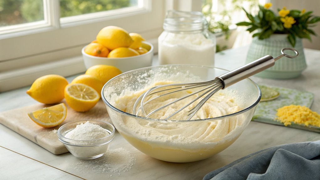 combine cream cheese and sugar