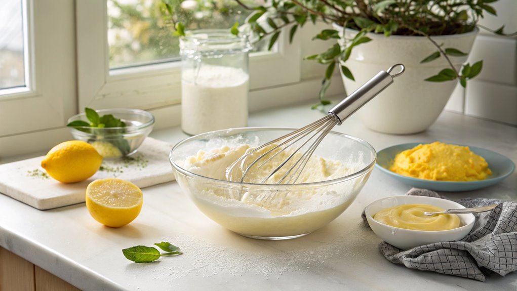 combine cream cheese and sugar