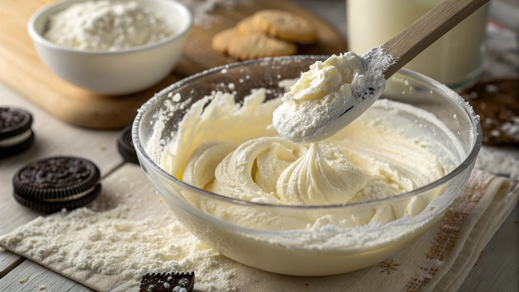 combine cream cheese and sugar