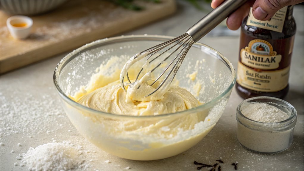 combine cream cheese and sugar