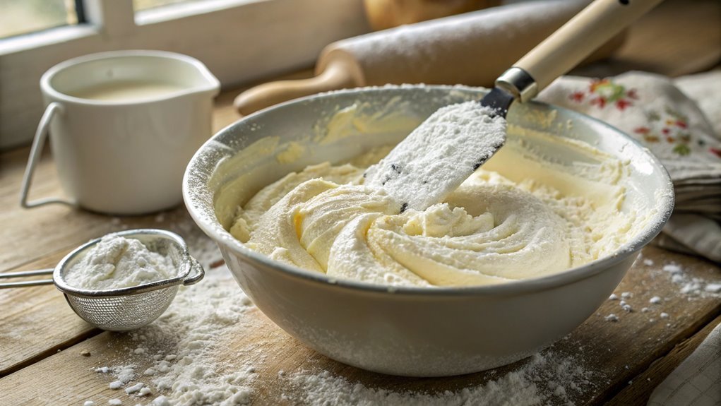 combine cream cheese sugar