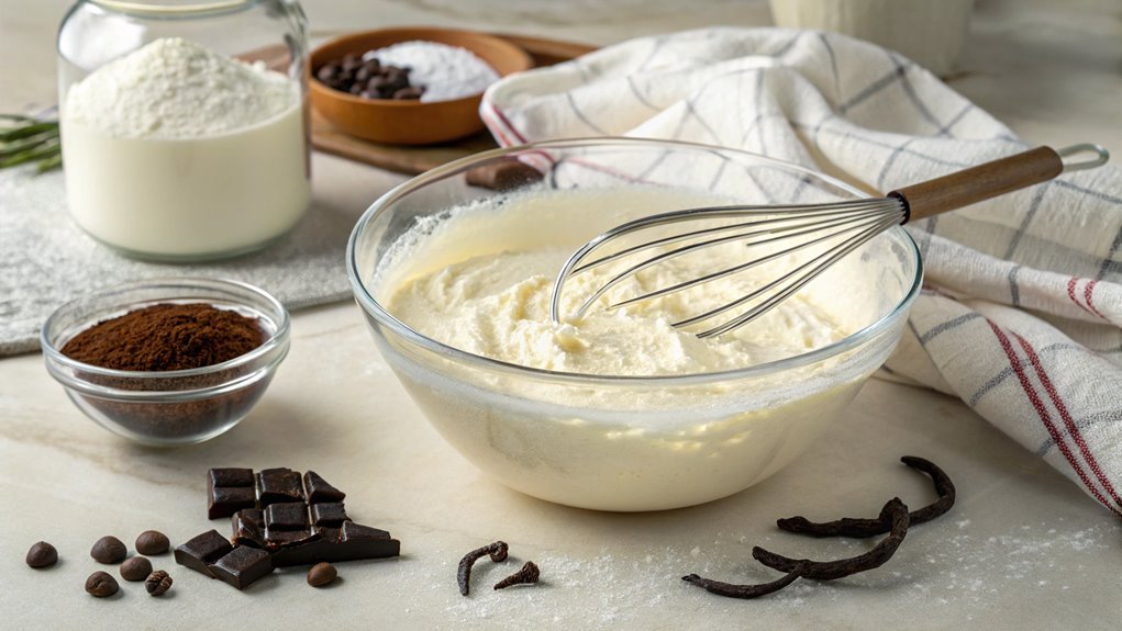 combine cream cheese sugar