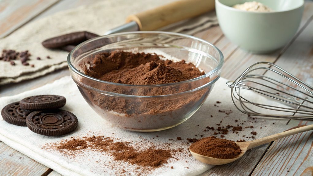 combine flour and cocoa