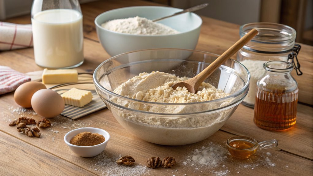 combine flour with baking soda