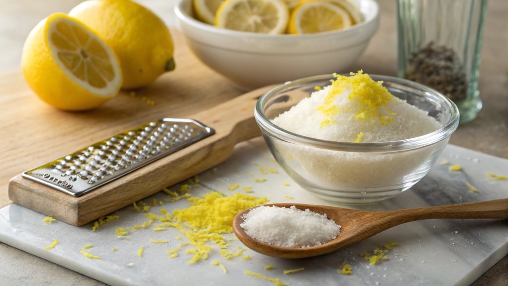combine lemon zest sugar