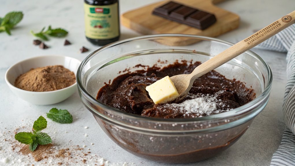 combine mint extract batter