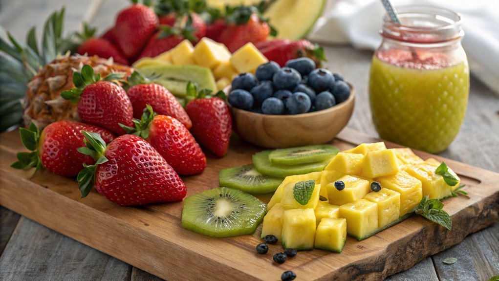 cut fruits into pieces
