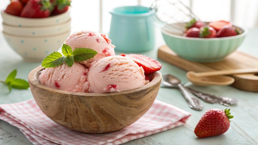 delicious homemade strawberry ice cream