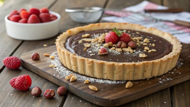 delicious nutella hazelnut tart