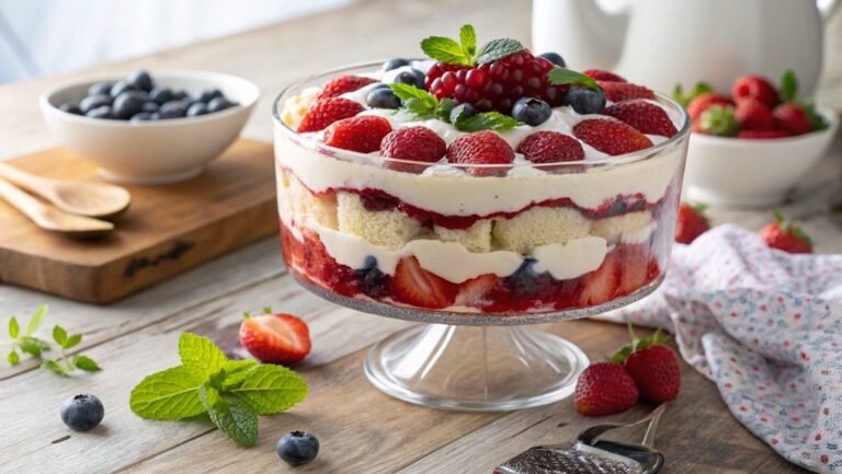festive berry trifle dessert