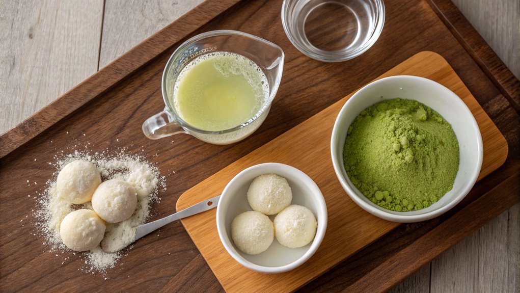 forming mochi into balls