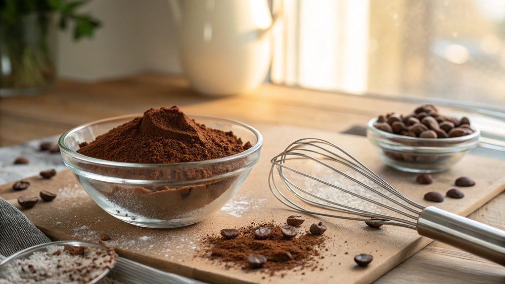 gently incorporate cocoa powder