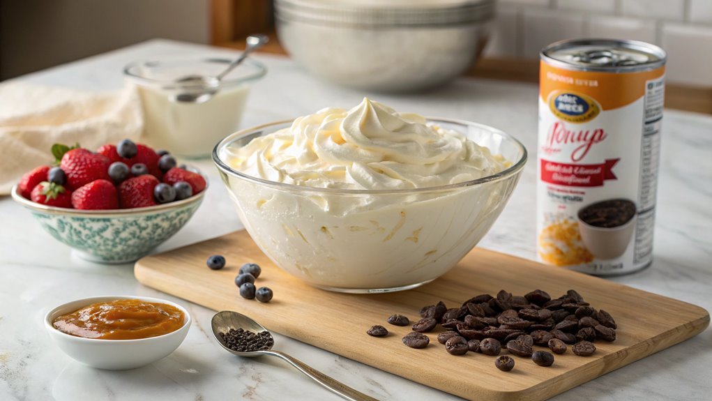 gently incorporate desired toppings