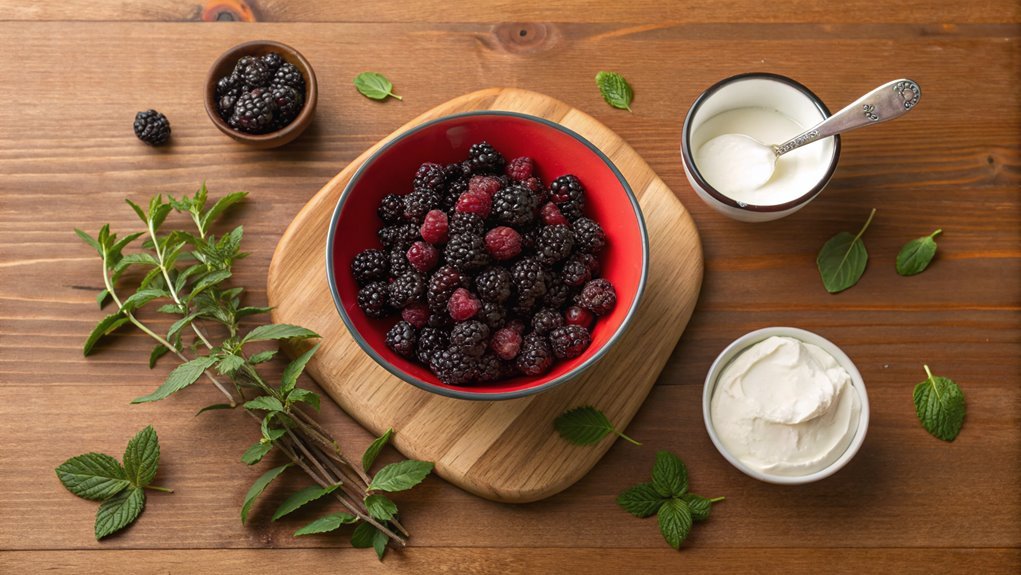 gently mash the blackberries