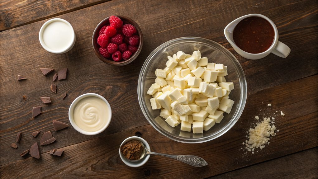 gently melt white chocolate