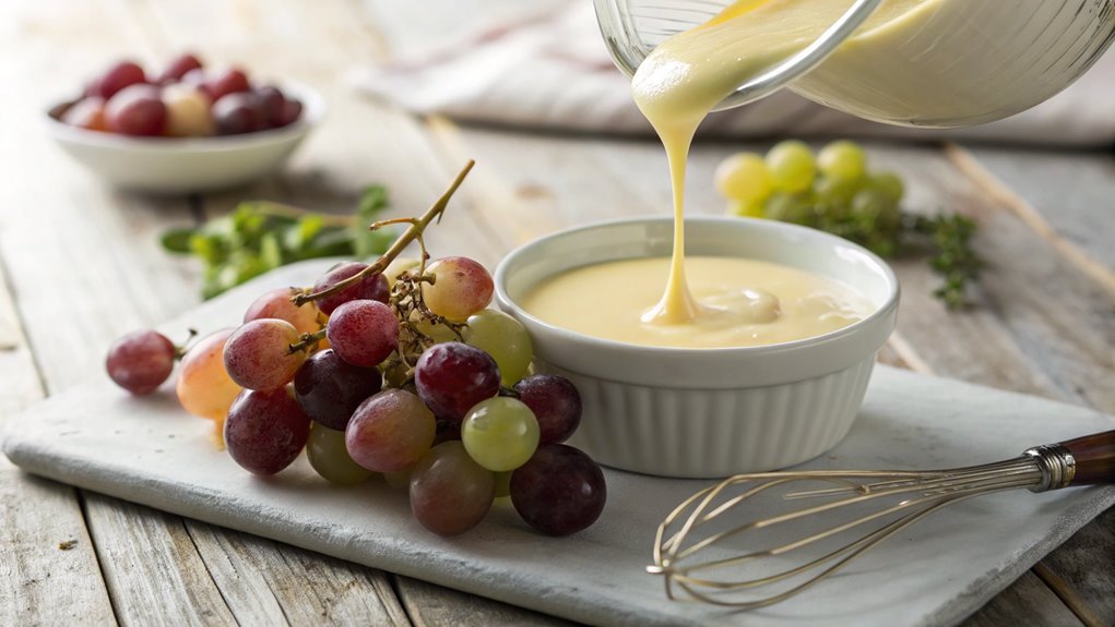 grapes covered in custard