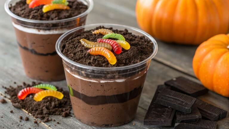 halloween dessert with dirt
