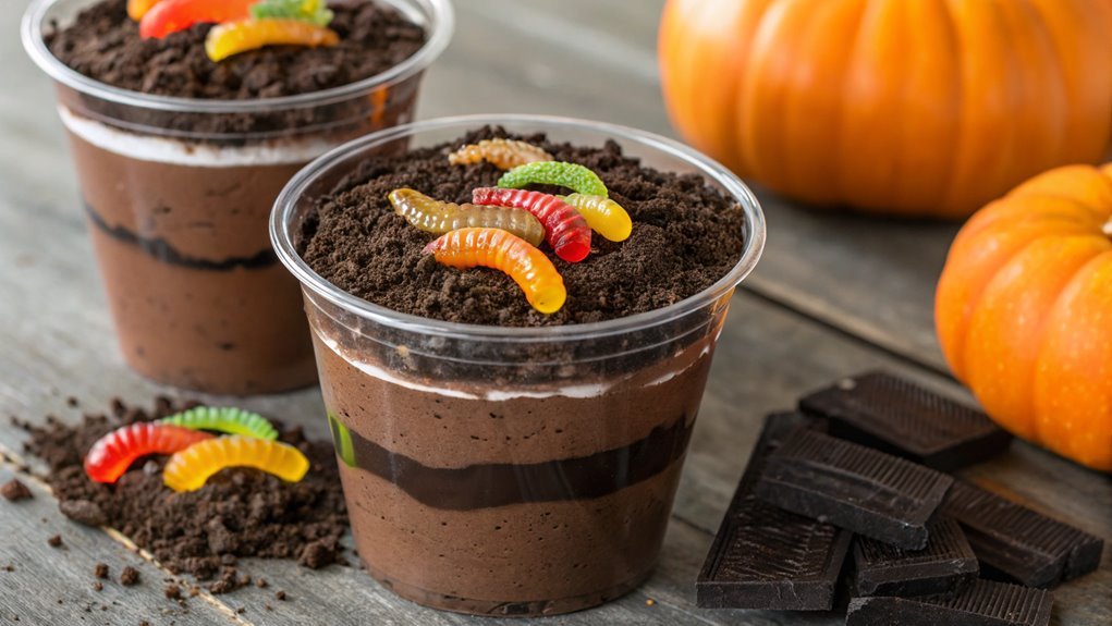 halloween dessert with dirt