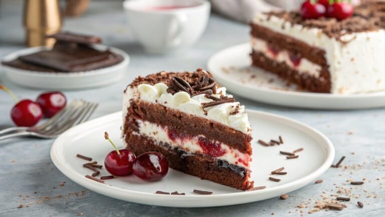 indulgent chocolate cherry dessert