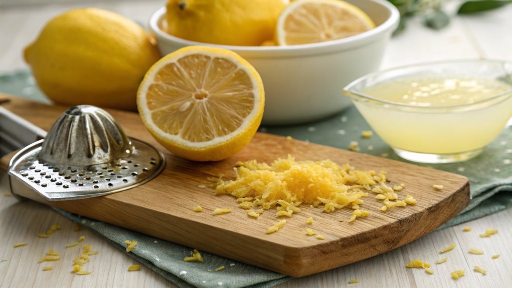 juice the zested lemons