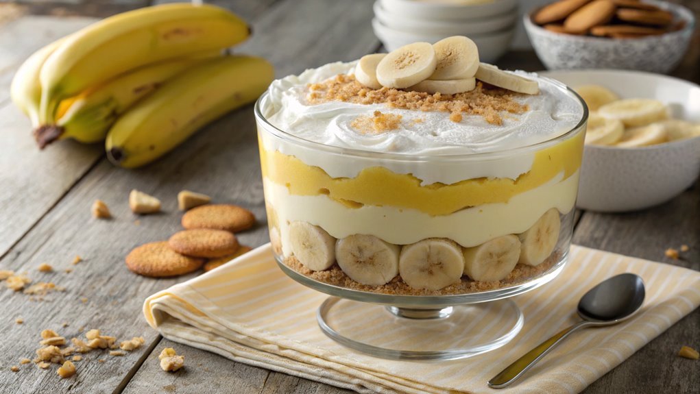 layer bananas with cookies
