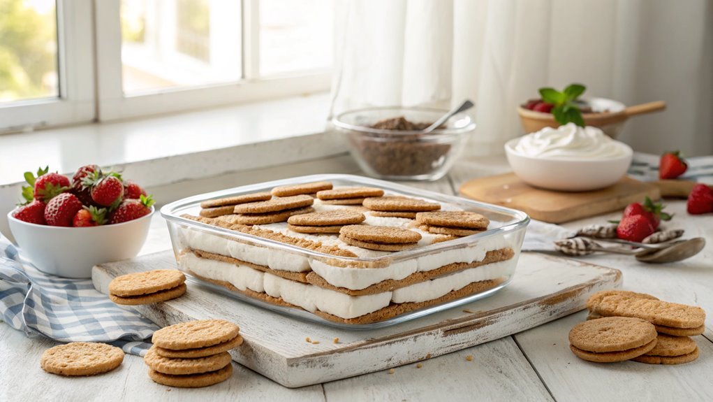 layer the cookies evenly