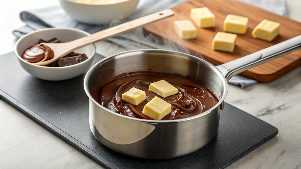 melt chocolate and butter