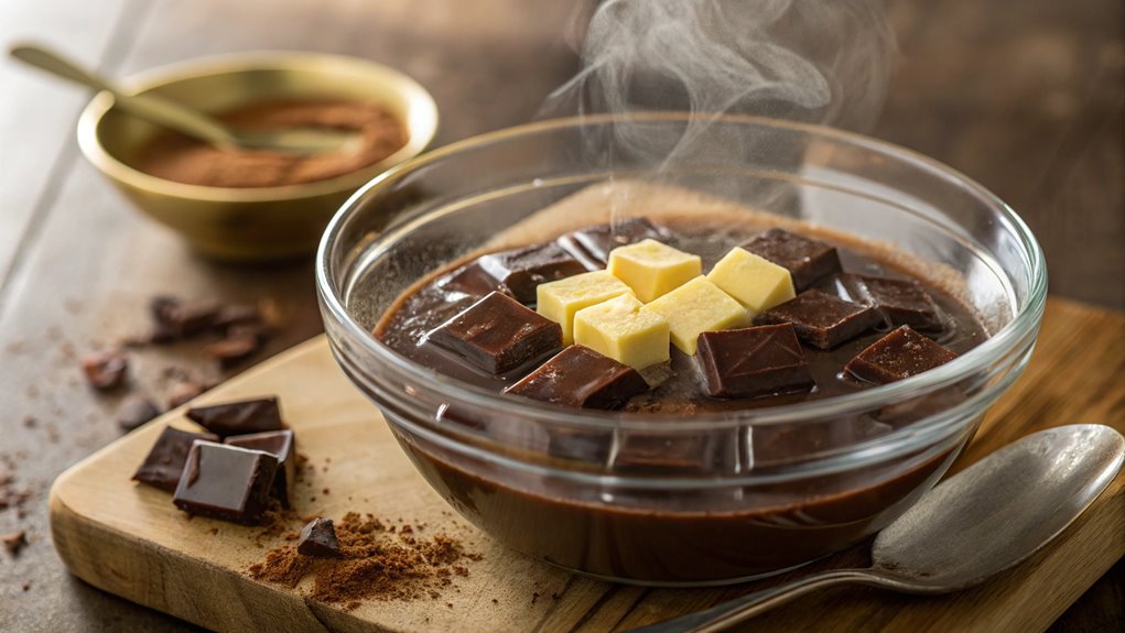 melt chocolate with butter
