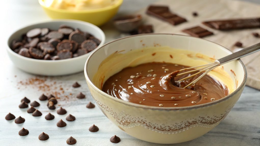 melt chocolate with butter