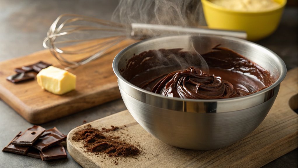 melt chocolate with butter