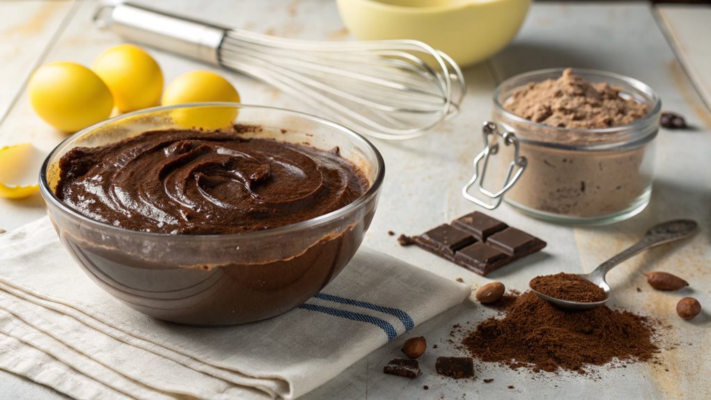 pour batter into pan