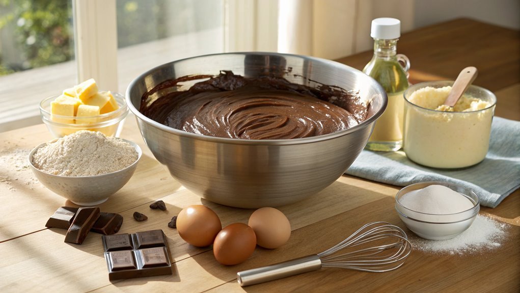 pour batter into pan