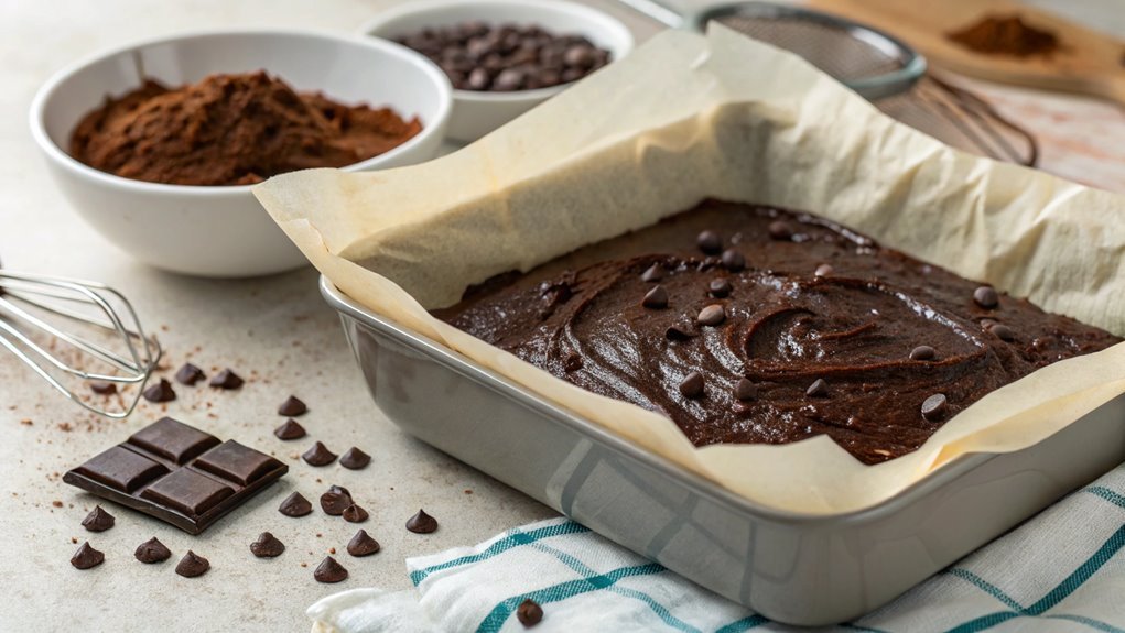pour batter into pan