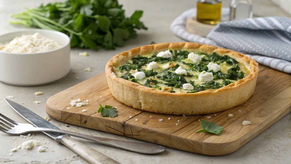 savory spinach feta tart