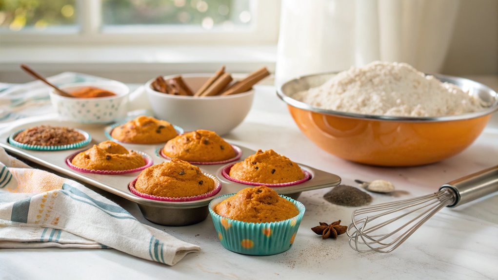 spoon batter into liners