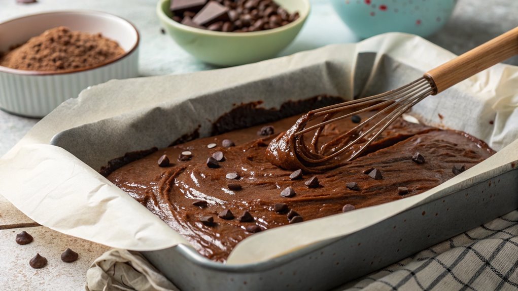 spread batter evenly in pan