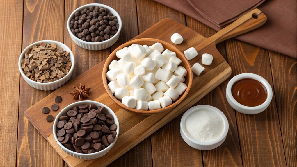 sprinkle toppings on marshmallows