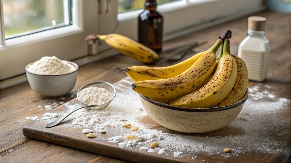 thoroughly mash ripe bananas