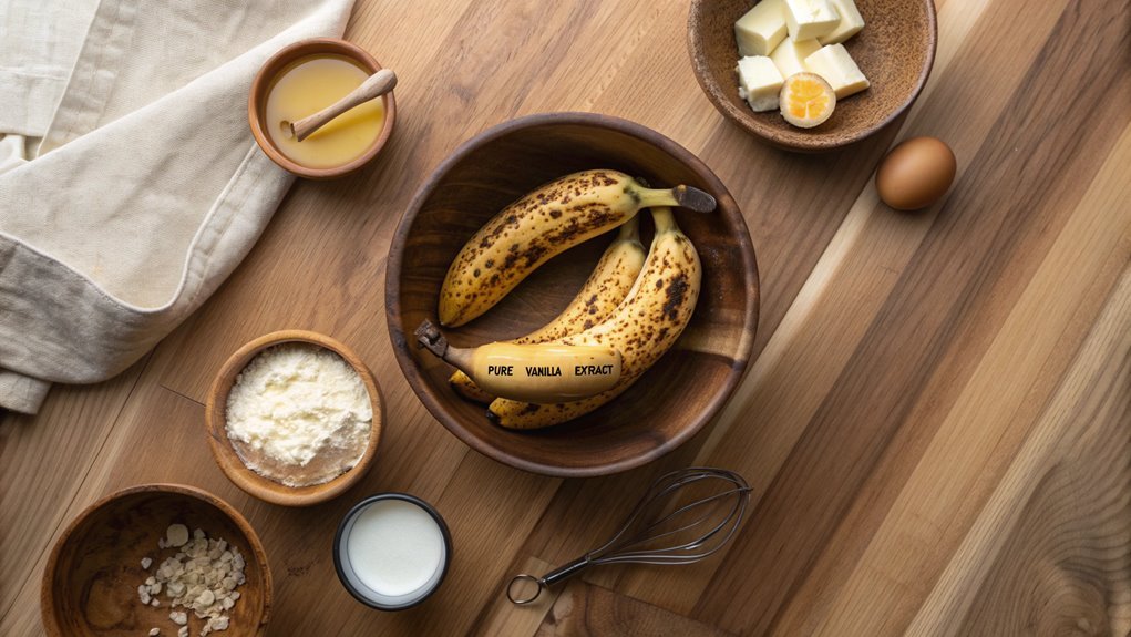 thoroughly mash ripe bananas