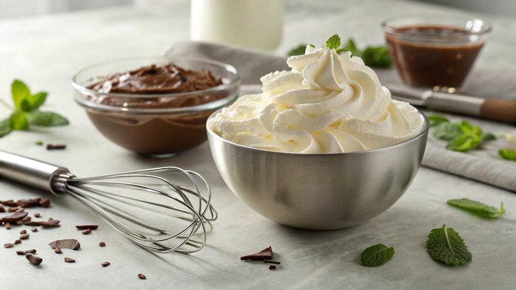 whip cream until stiff