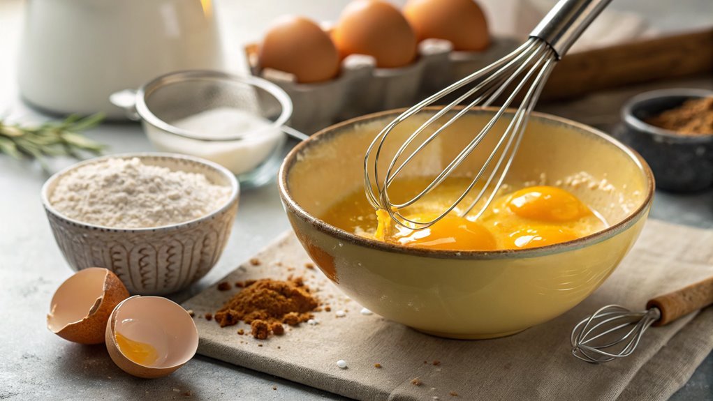 whisk together with yolks